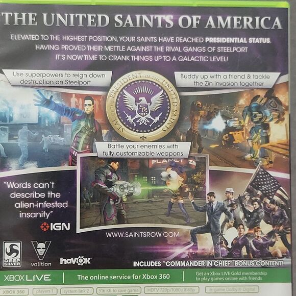 SAINTS ROW IV 4 Microsoft XBOX 360 2013 COMMANDER IN CHIEF Edition - Picture 4 of 4
